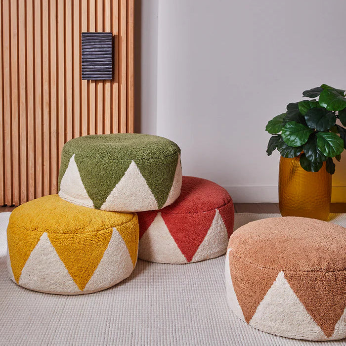 Rimsha Tufted Pouf - Olive