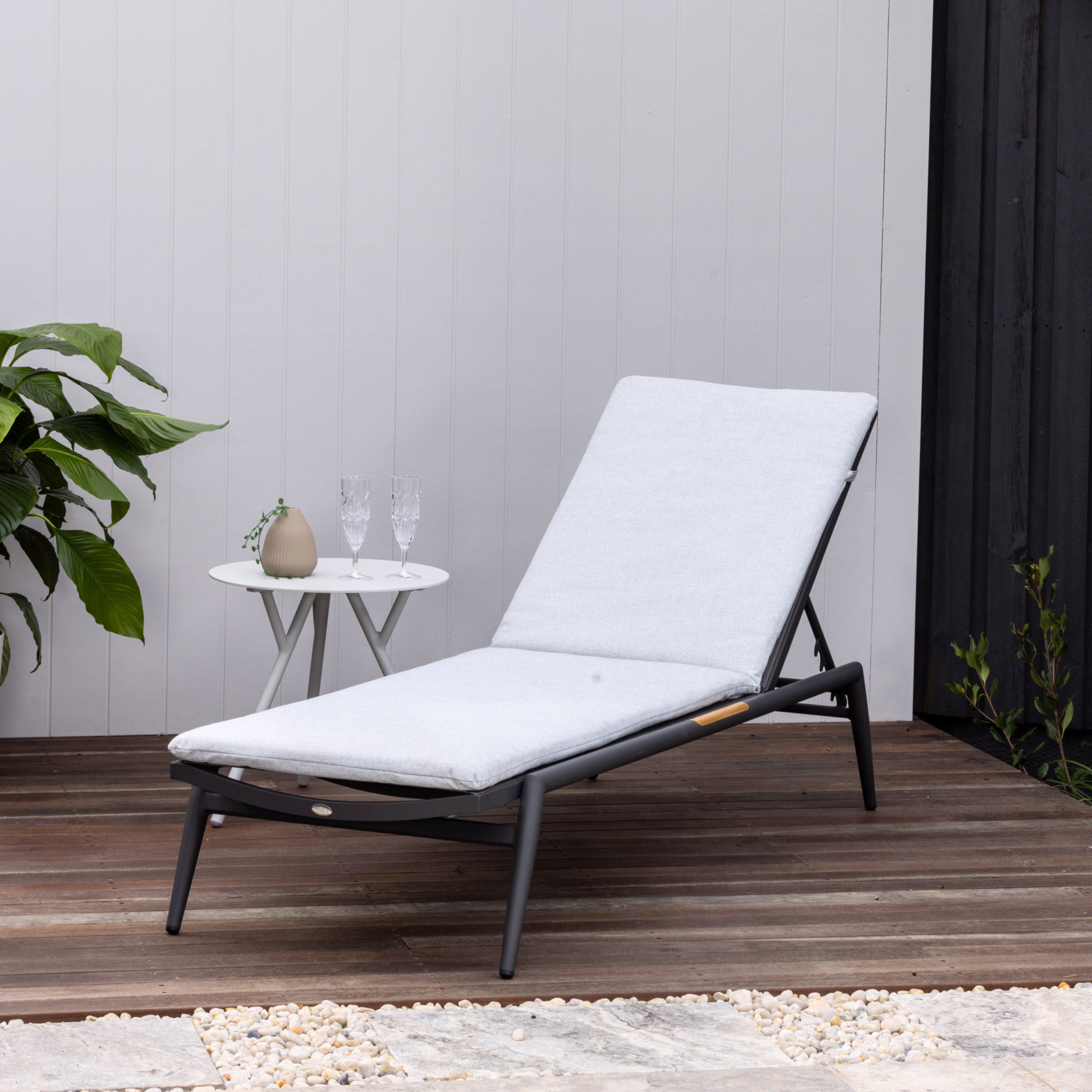 Riva Outdoor Sunlounge - Charcoal