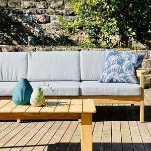 Rome Teak Outdoor Lounge Set - 3 Seater Sofa - 50% OFF (Floor Stock) - Olan Living