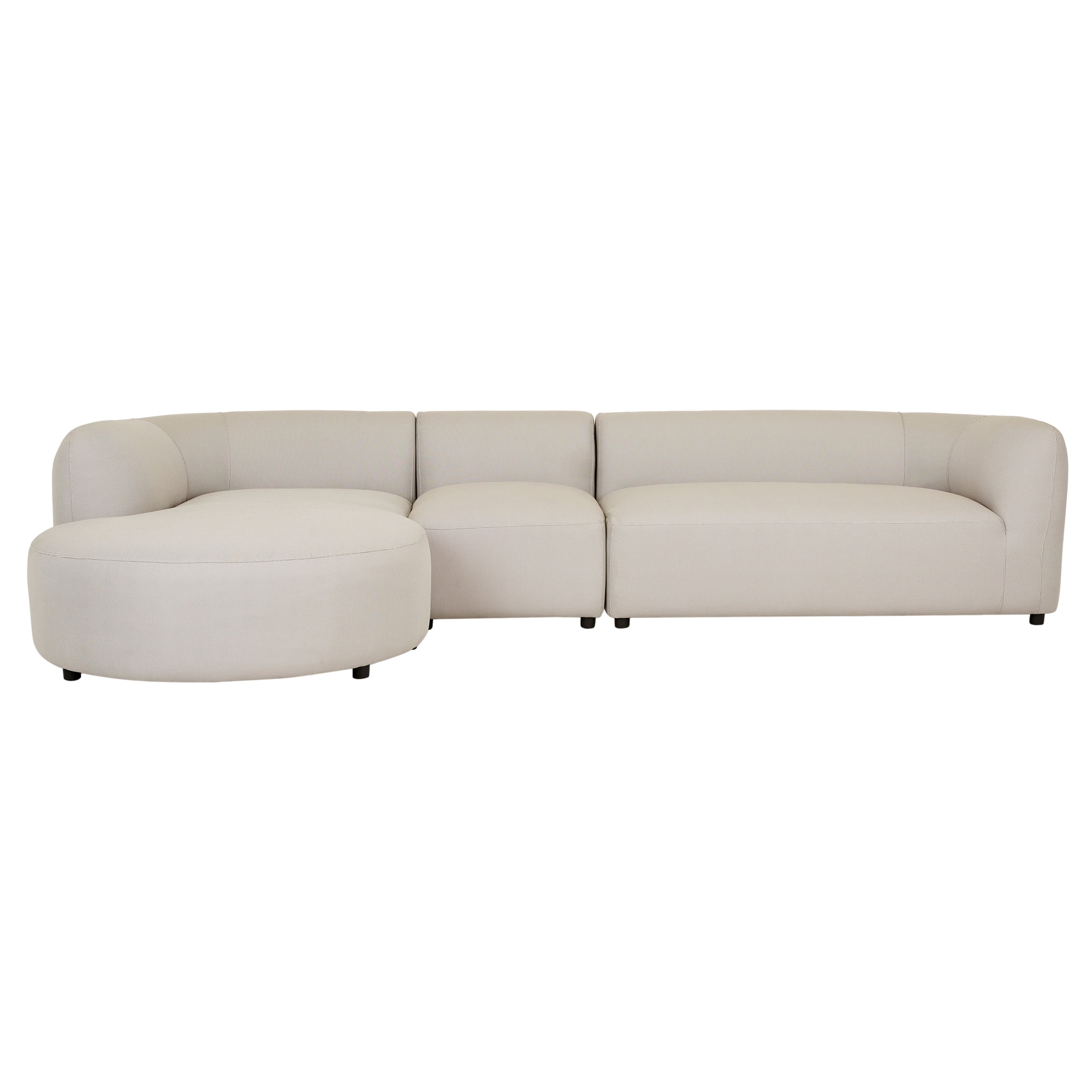 Aruba Curve (Outdoor) - 2 Seater Right Arm Sofa - Misty Grey