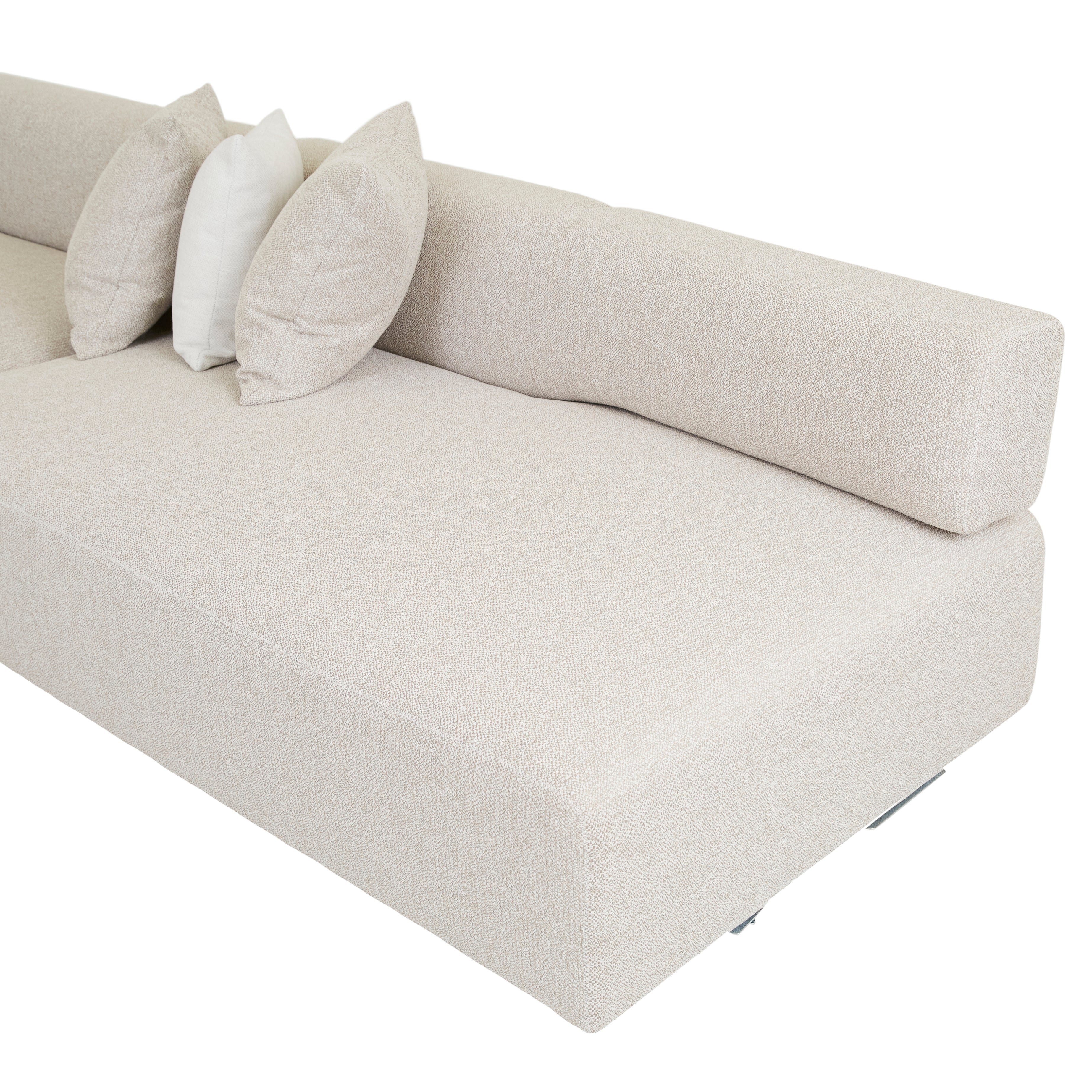 Madrid Edge Left Chaise Set - Stone Tweed - Polar