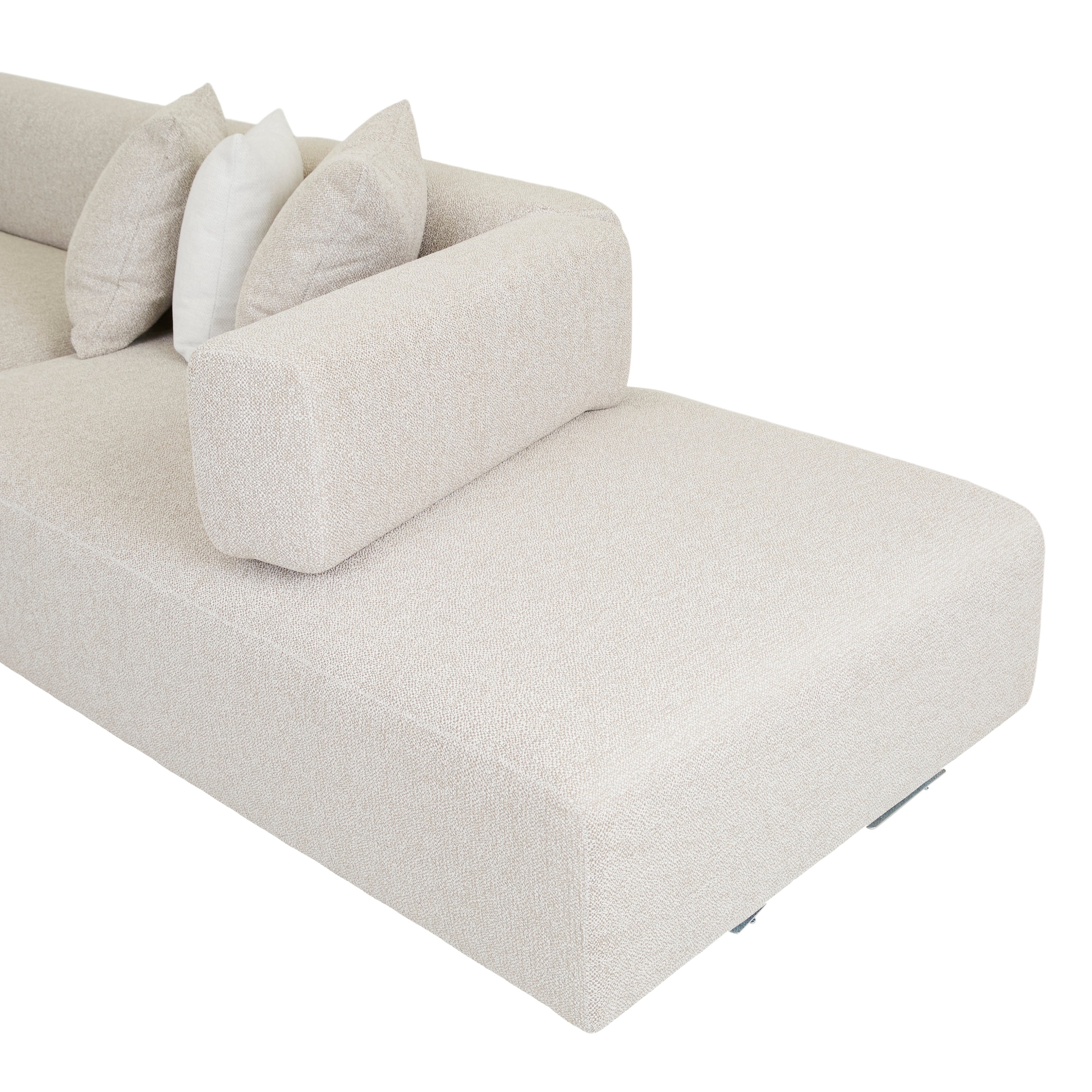 Madrid Edge Left Chaise Set - Stone Tweed - Polar