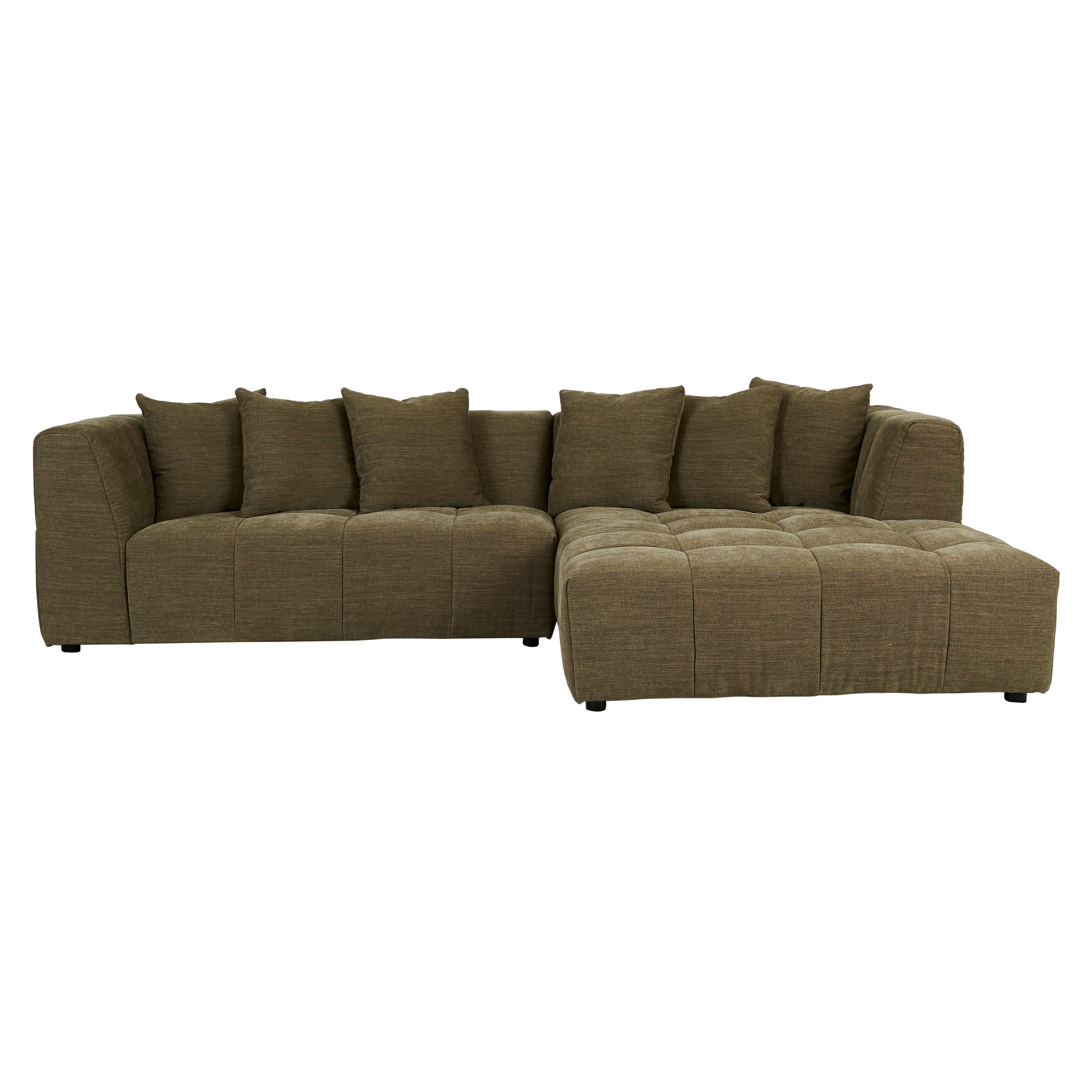 Sidney Slouch Right Chaise Sofa- Copeland Olive