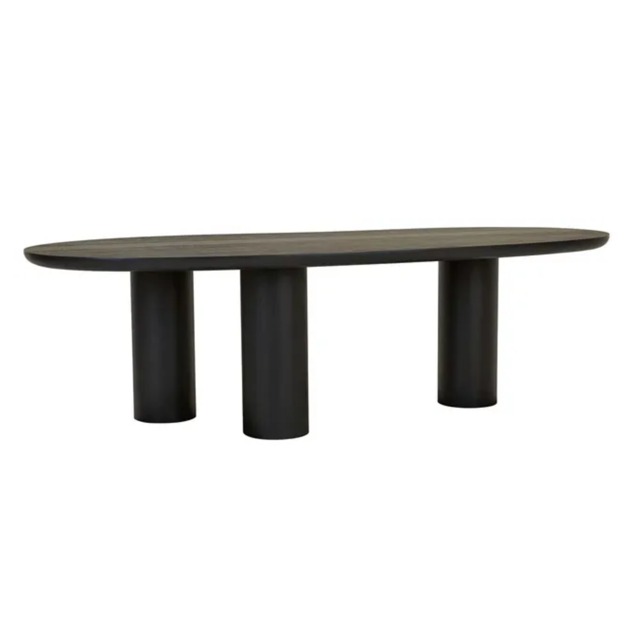 Seb Curve 260cm Dining Table - Matt Black Oak