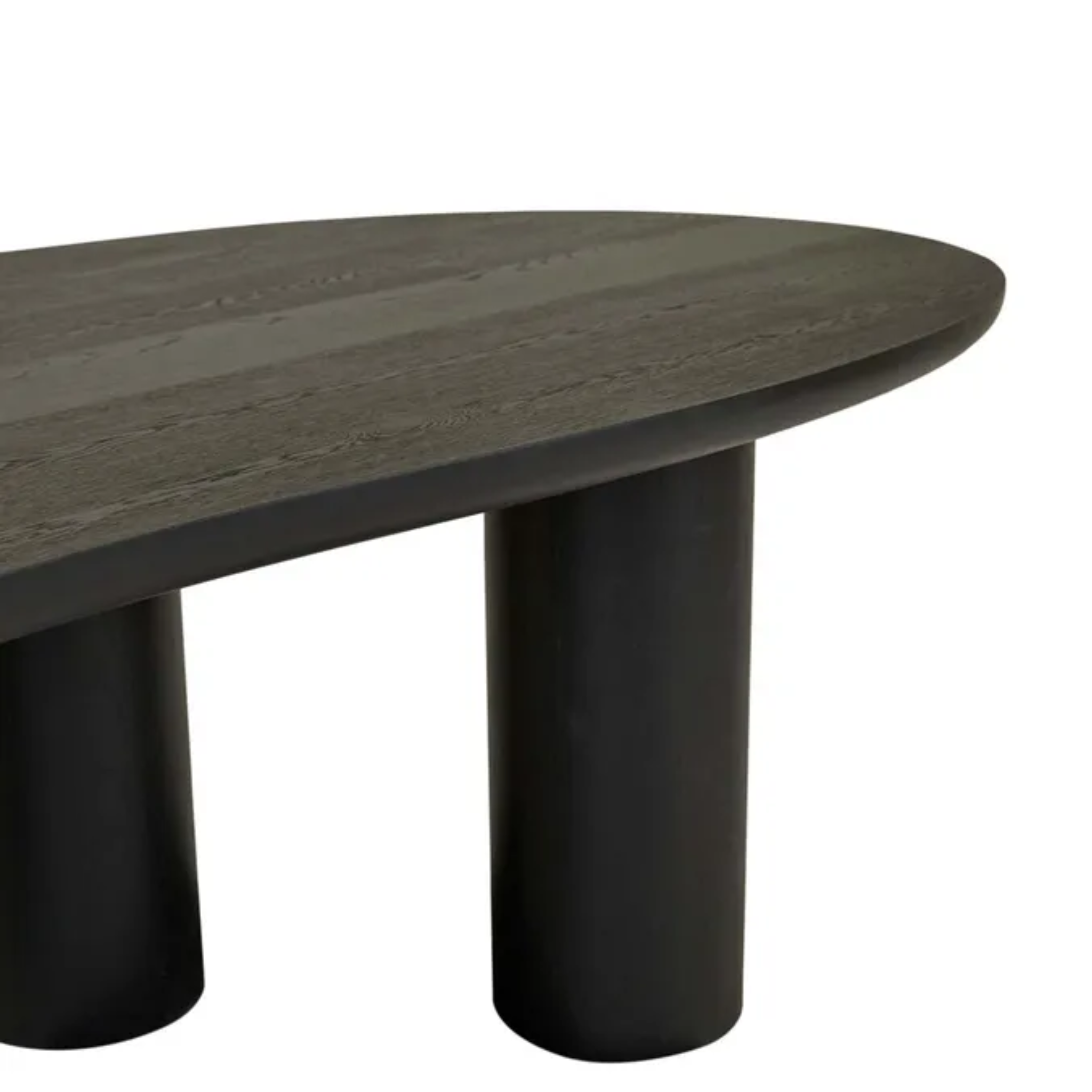 Seb Curve 260cm Dining Table - Matt Black Oak