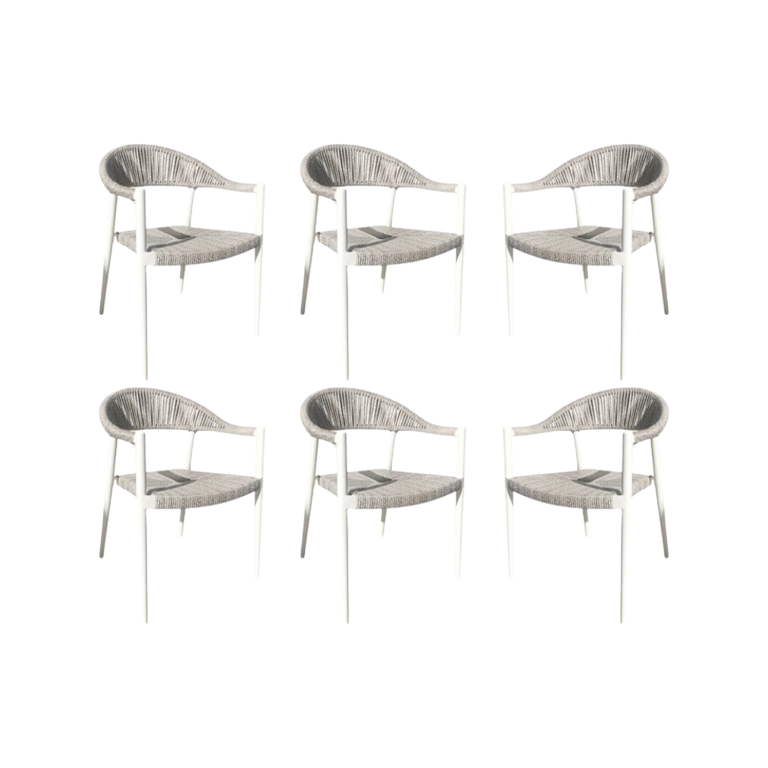 Set of 6 - Serena Outdoor Dining Chair - Grey