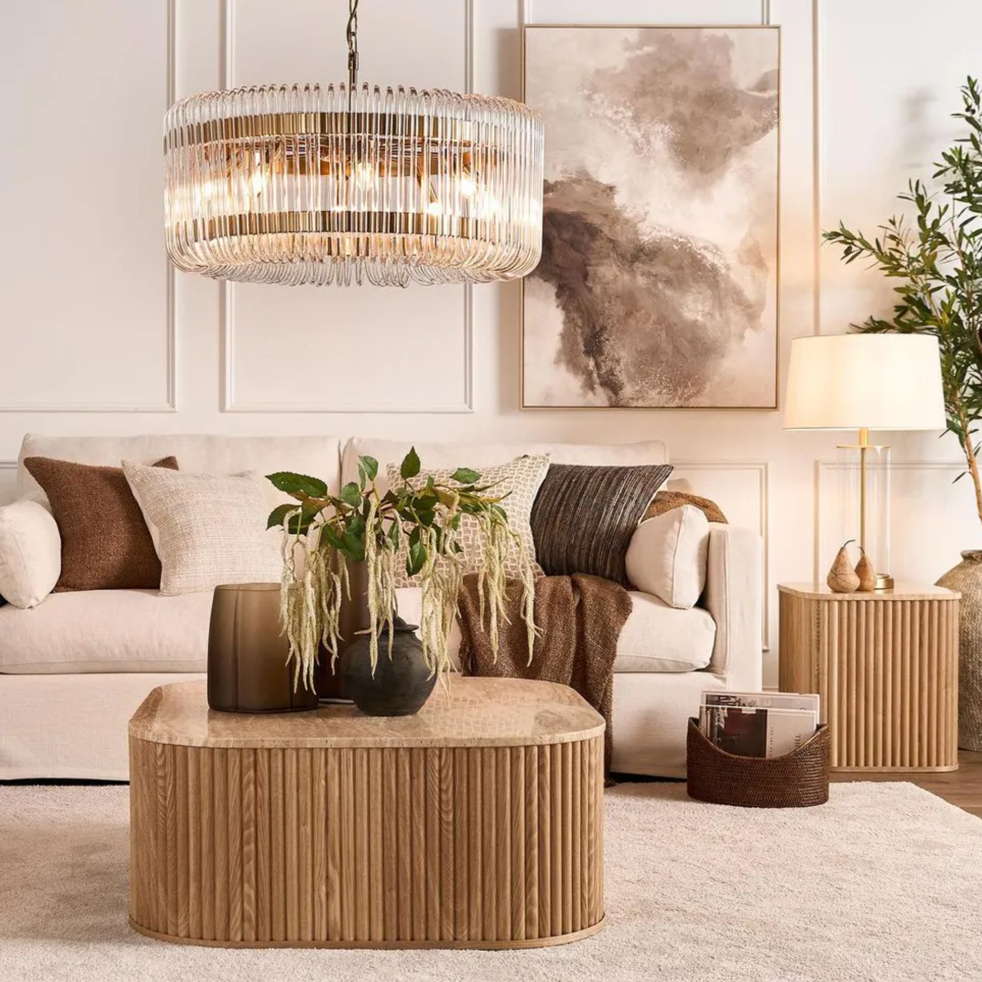 Travertine Oak Coffee Table