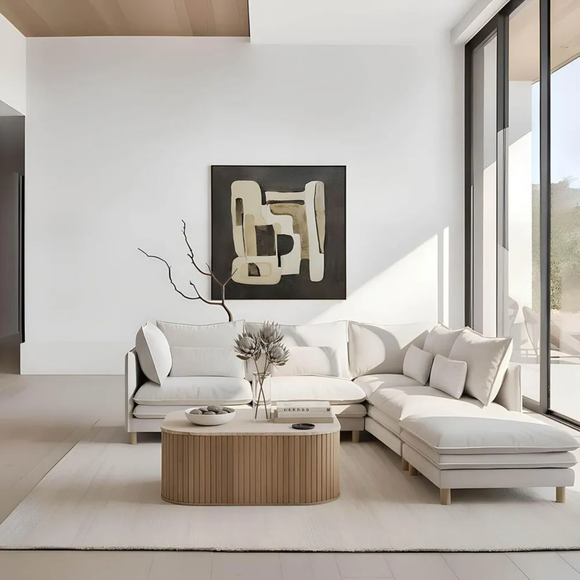 Travertine Oak Coffee Table