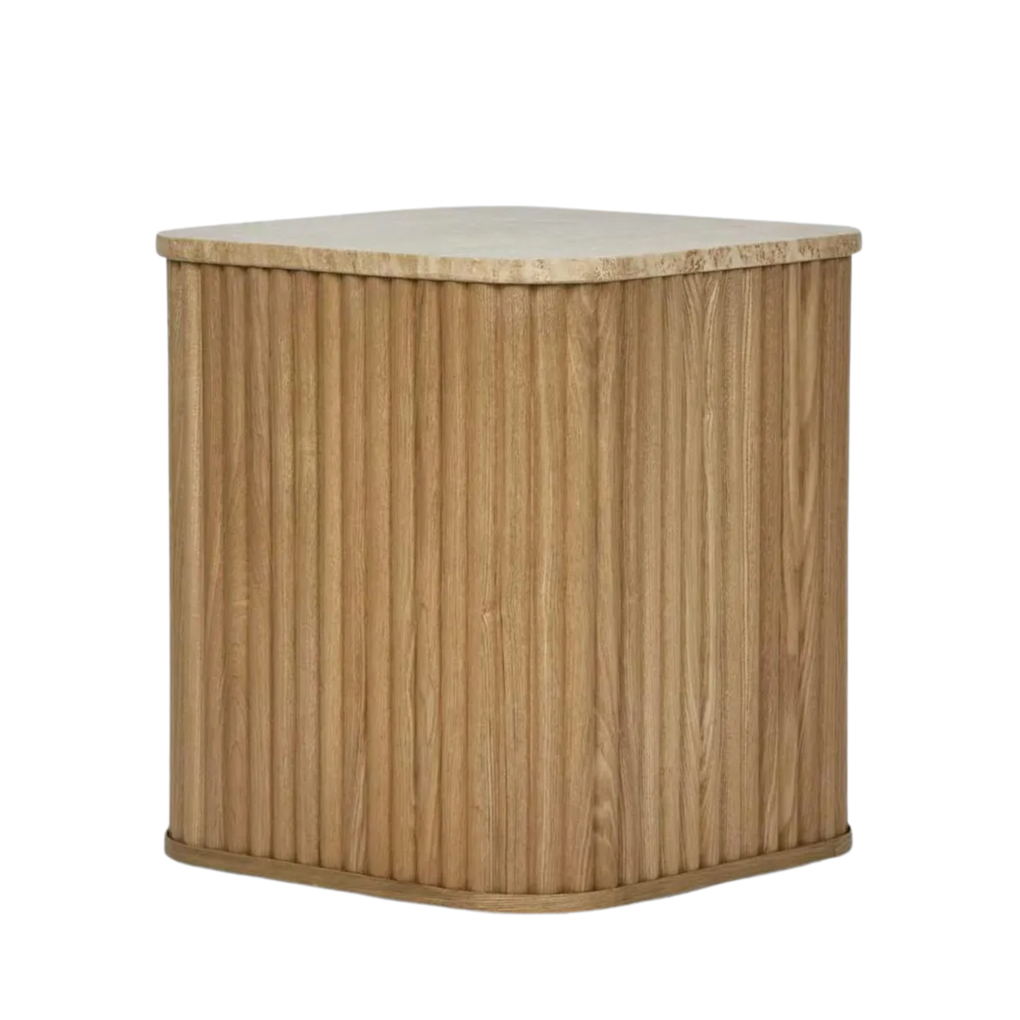 Travertine Oak Side Table