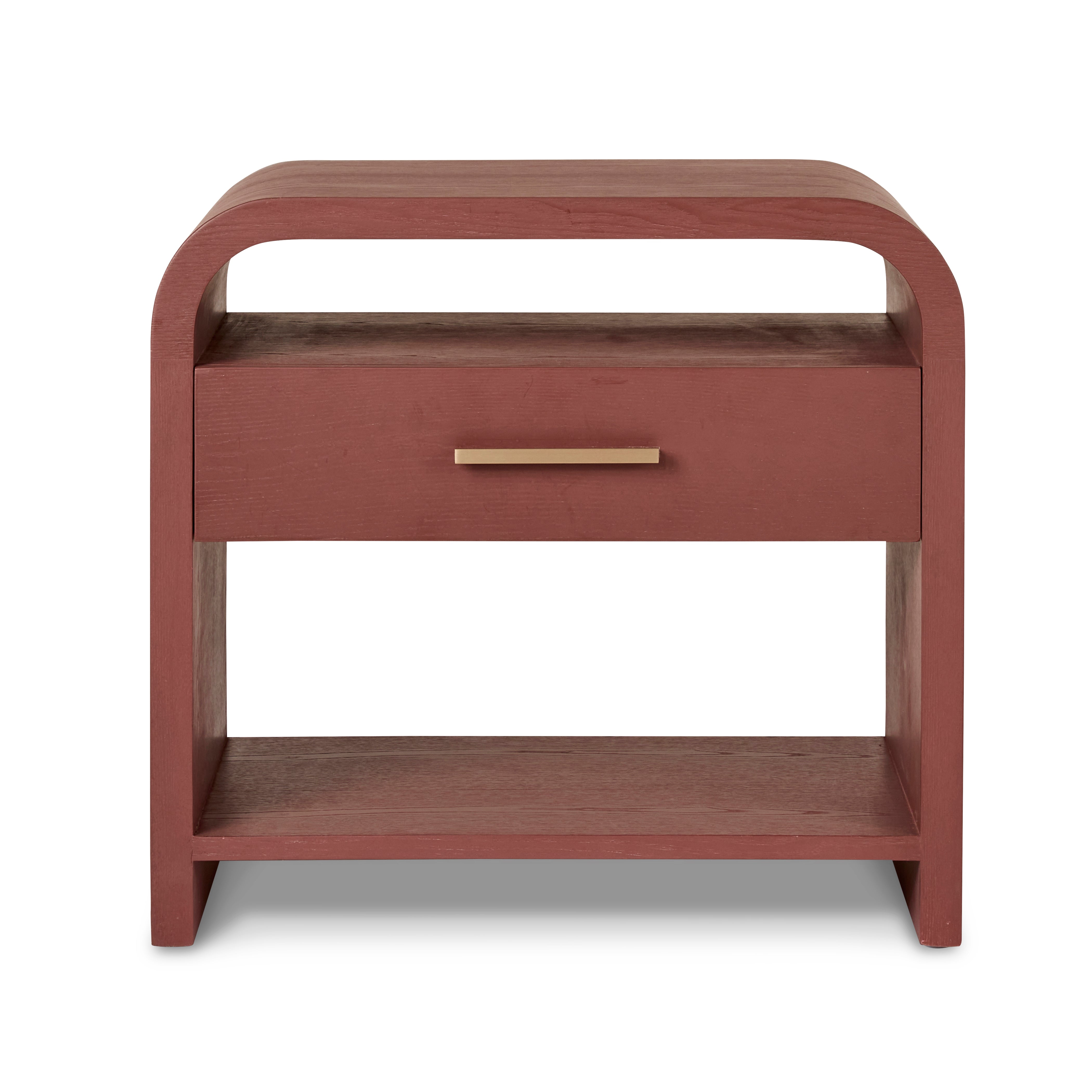 Verity Burgundy Bedside Table