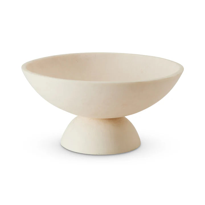 Cream resin pedestal bowl