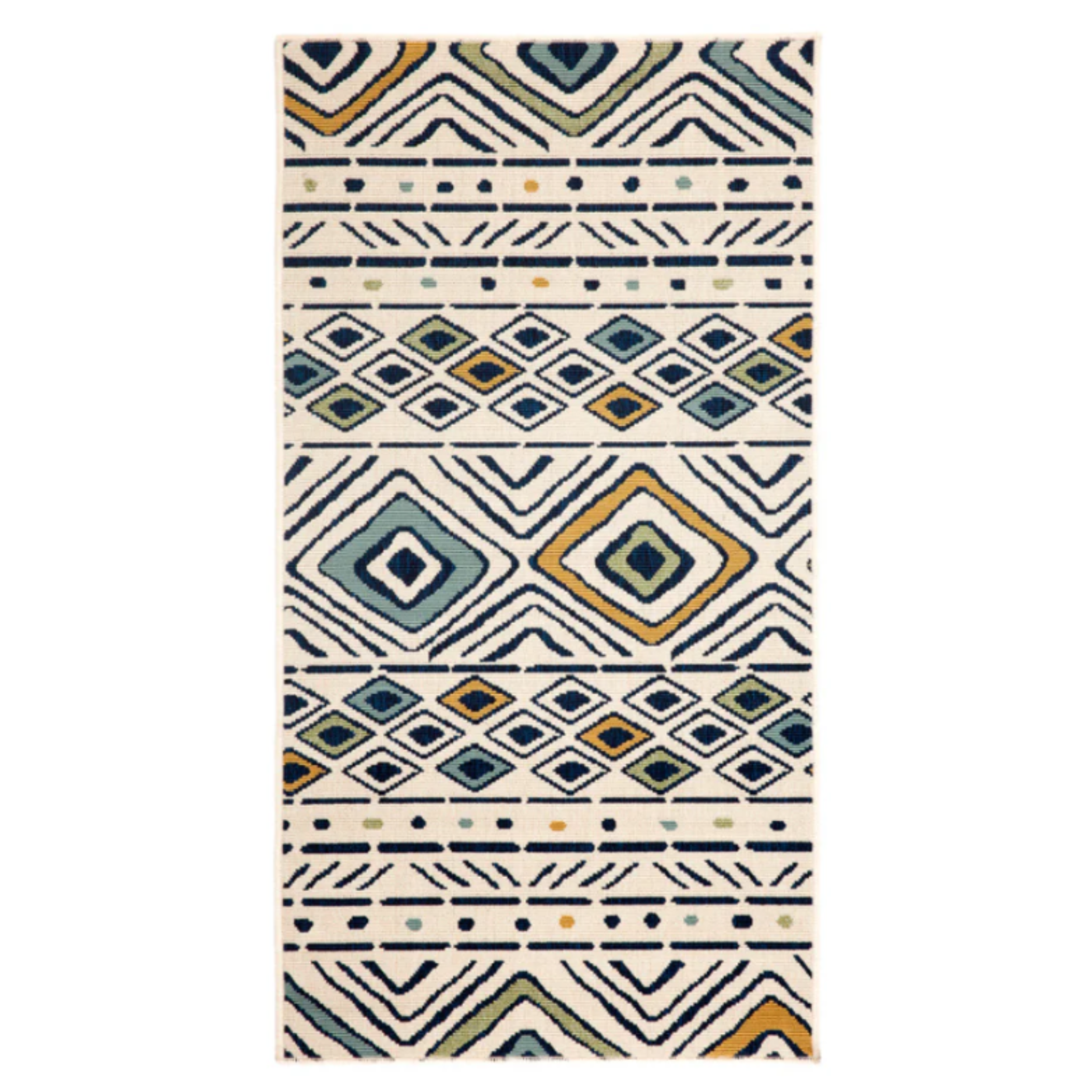 Mendoza Outdoor Rug Cream and Navy