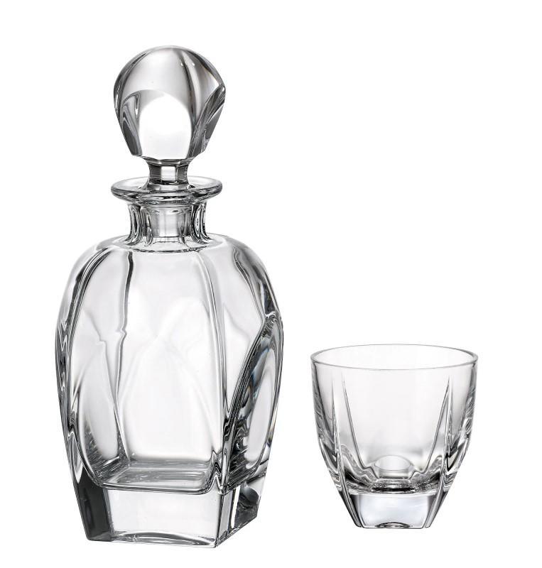 Bohemia Crystal 7 Pieces Clear Fjord Decanter & Tumblers Set - Olan Living