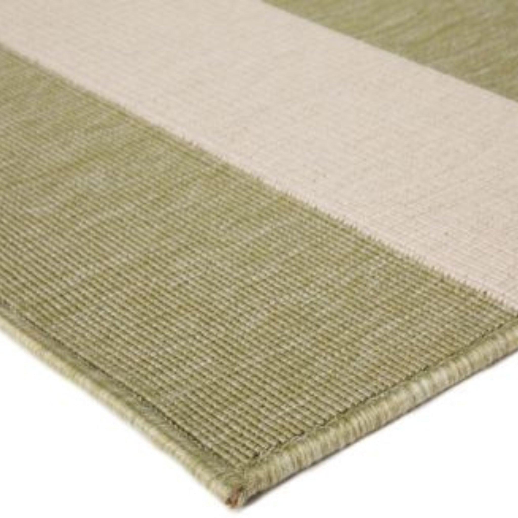 Nyoma Lime Striped Outdoor Rug - Olan Living