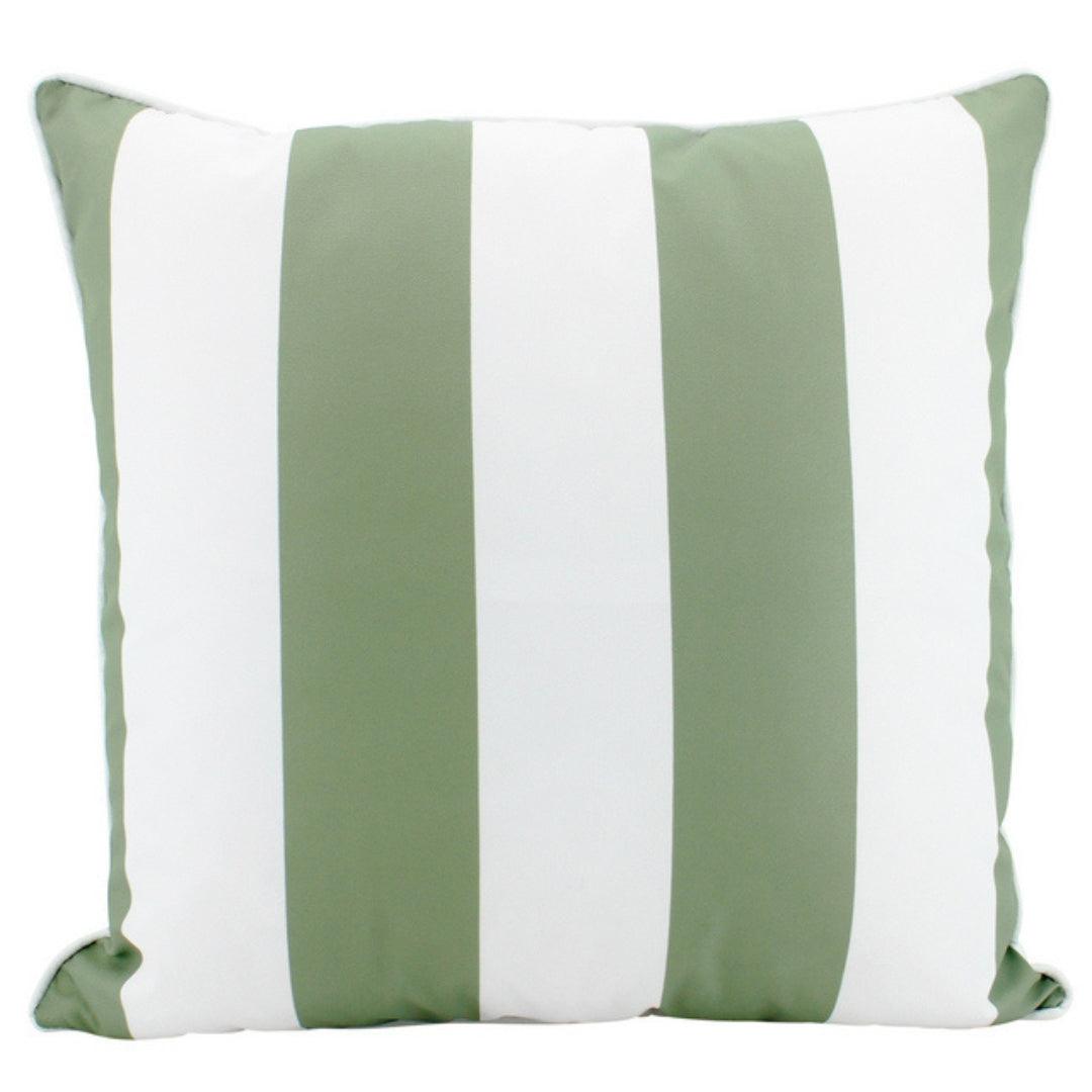 Striped Olive Outdoor Cushion 50x50 - Olan Living
