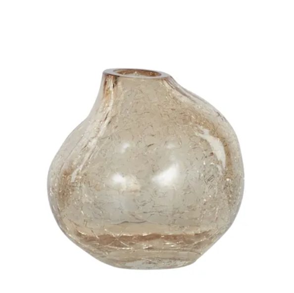 Gold Crackle Glass Vase - Olan Living