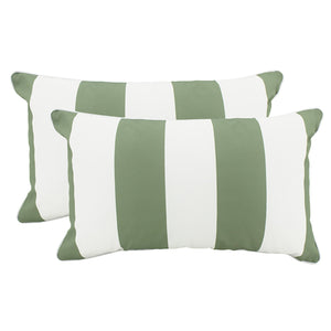 Stripe Olive Lumber Outdoor Cushion 30 x 50 - Olan Living