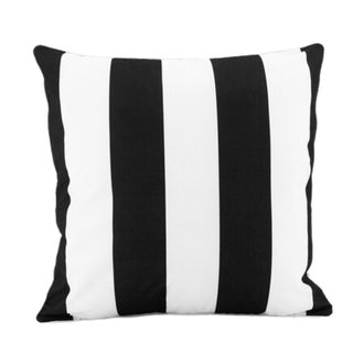 Black Stripe Outdoor Cushion 50x50cm - Olan Living