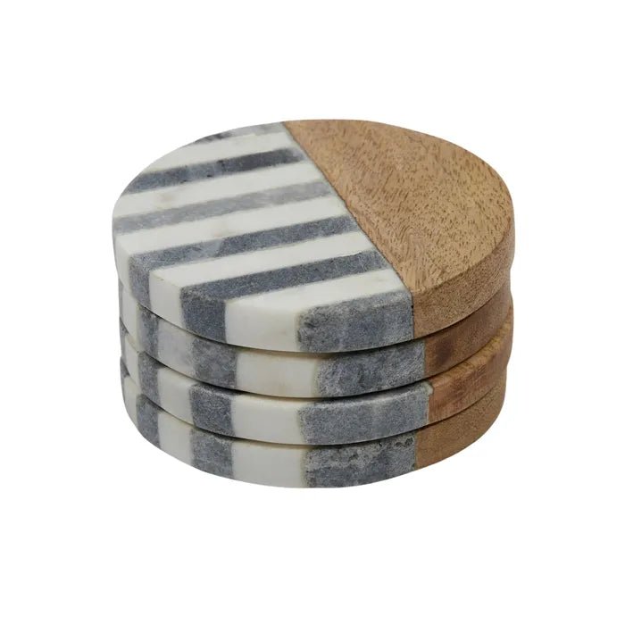 Marble Inlay Coasters - set of 4 - Olan Living